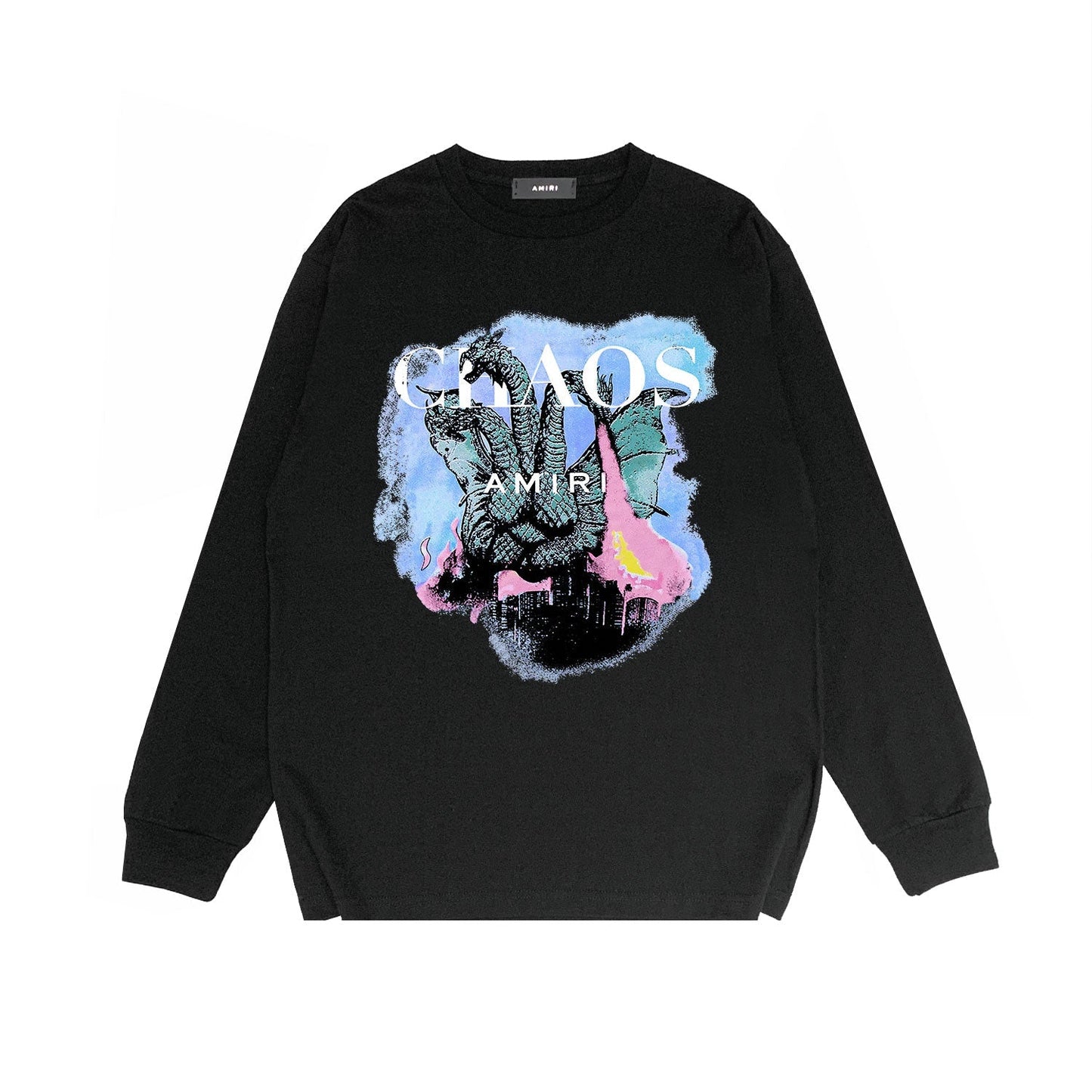 Amiri Long Sleeved Shirt Printed Trendy Pure Cotton