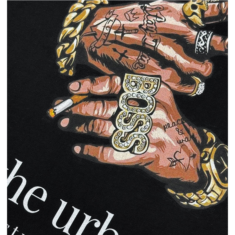 Streetwear masculino summer vintage short sleeve hip hop print t-shirt