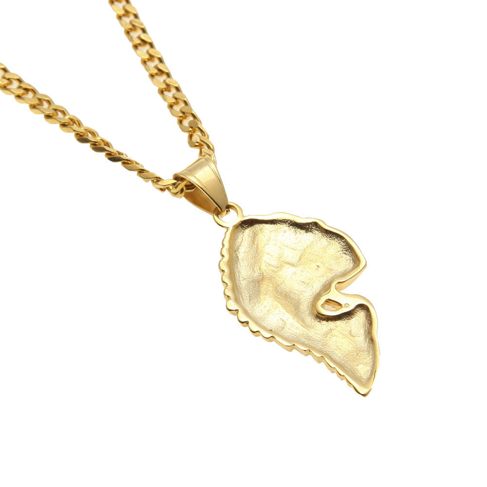 Jewelry Indian Chief Skull Stainless Steel Pendant Necklace