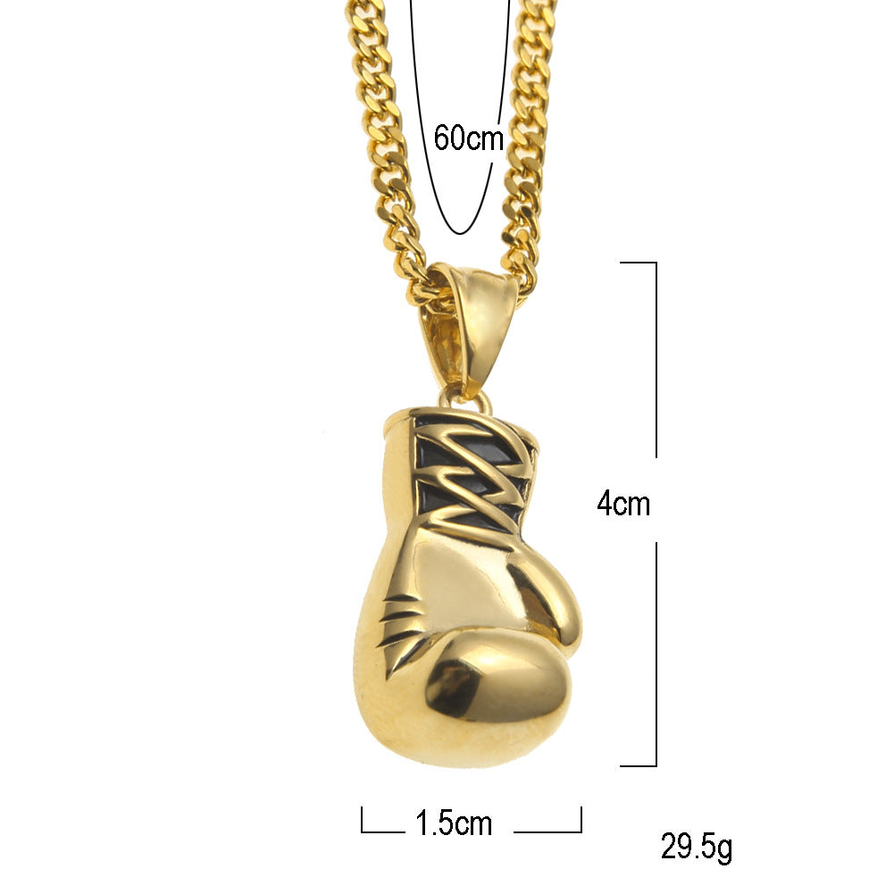 Jewelry Hiphop Boxing Gloves Pendant Necklace