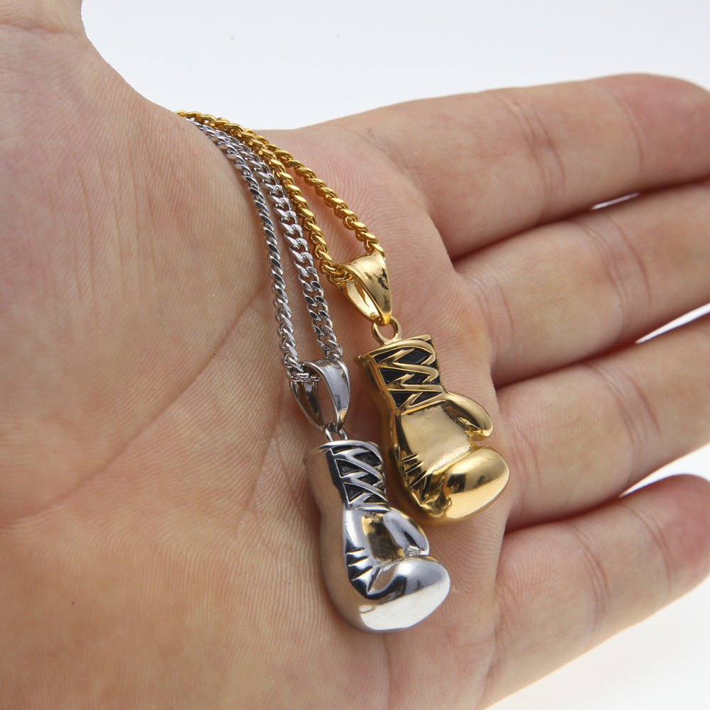 Jewelry Hiphop Boxing Gloves Pendant Necklace