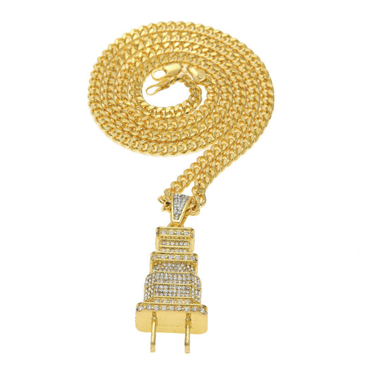 Jewelry with Diamond Plug Creative Pendant Necklaces rapper lightning