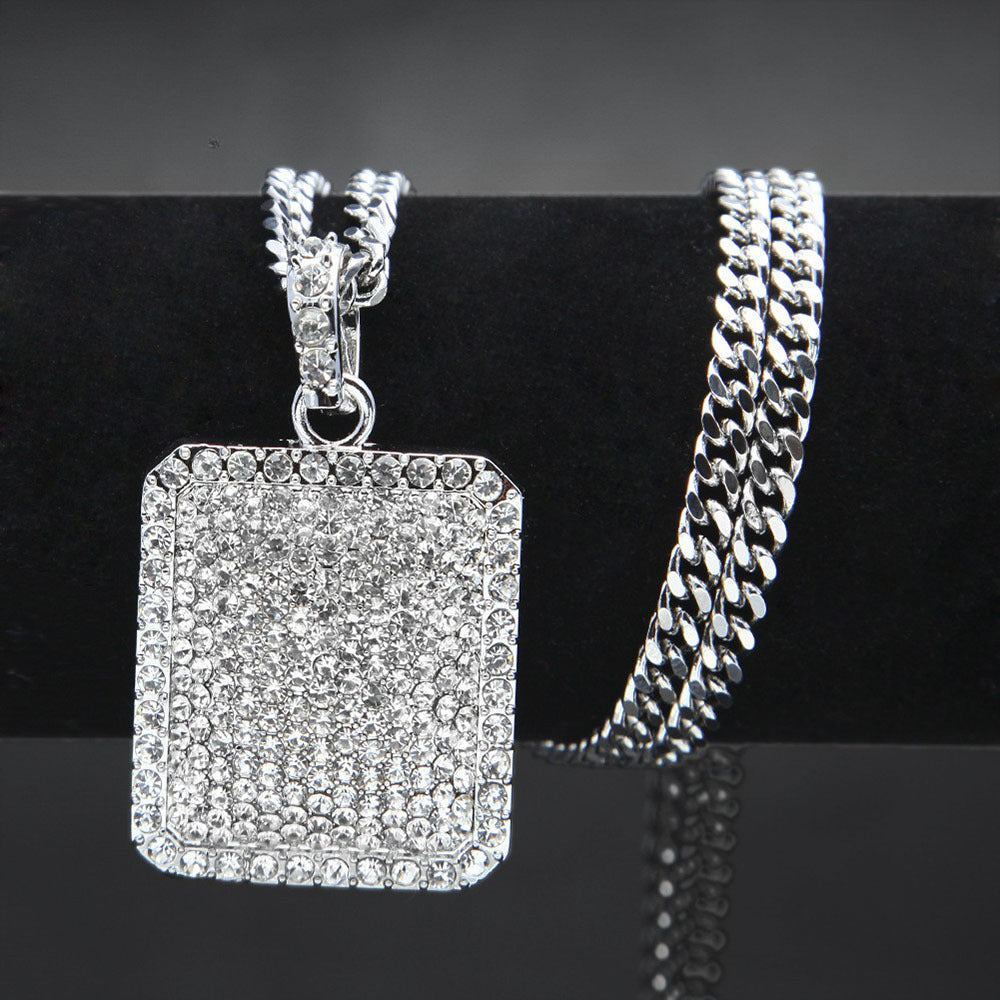 Jewelry Diamond Dog Tags Necklace Spectrum Dog Tags
