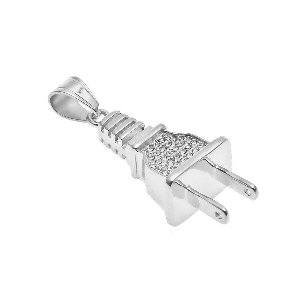Jewelry Diamond Plug Pendant Necklace rapper