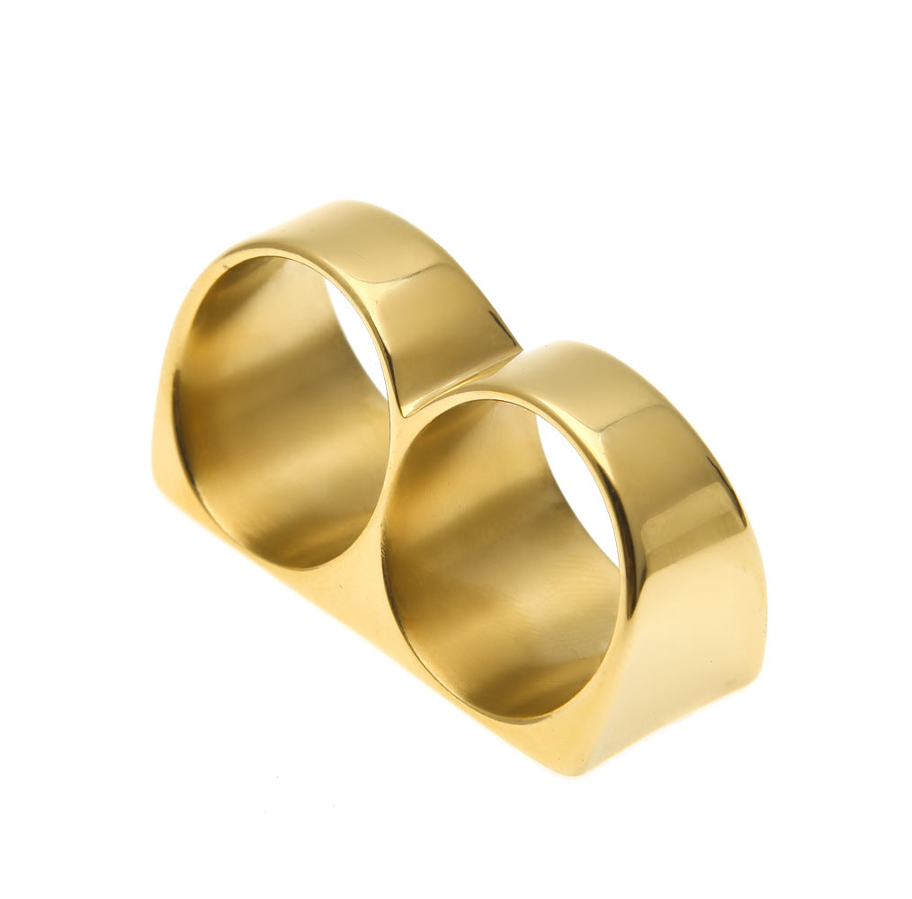 Rings Double Finger Stainless Steel Ring Vintage St. Valentine's Spectrum