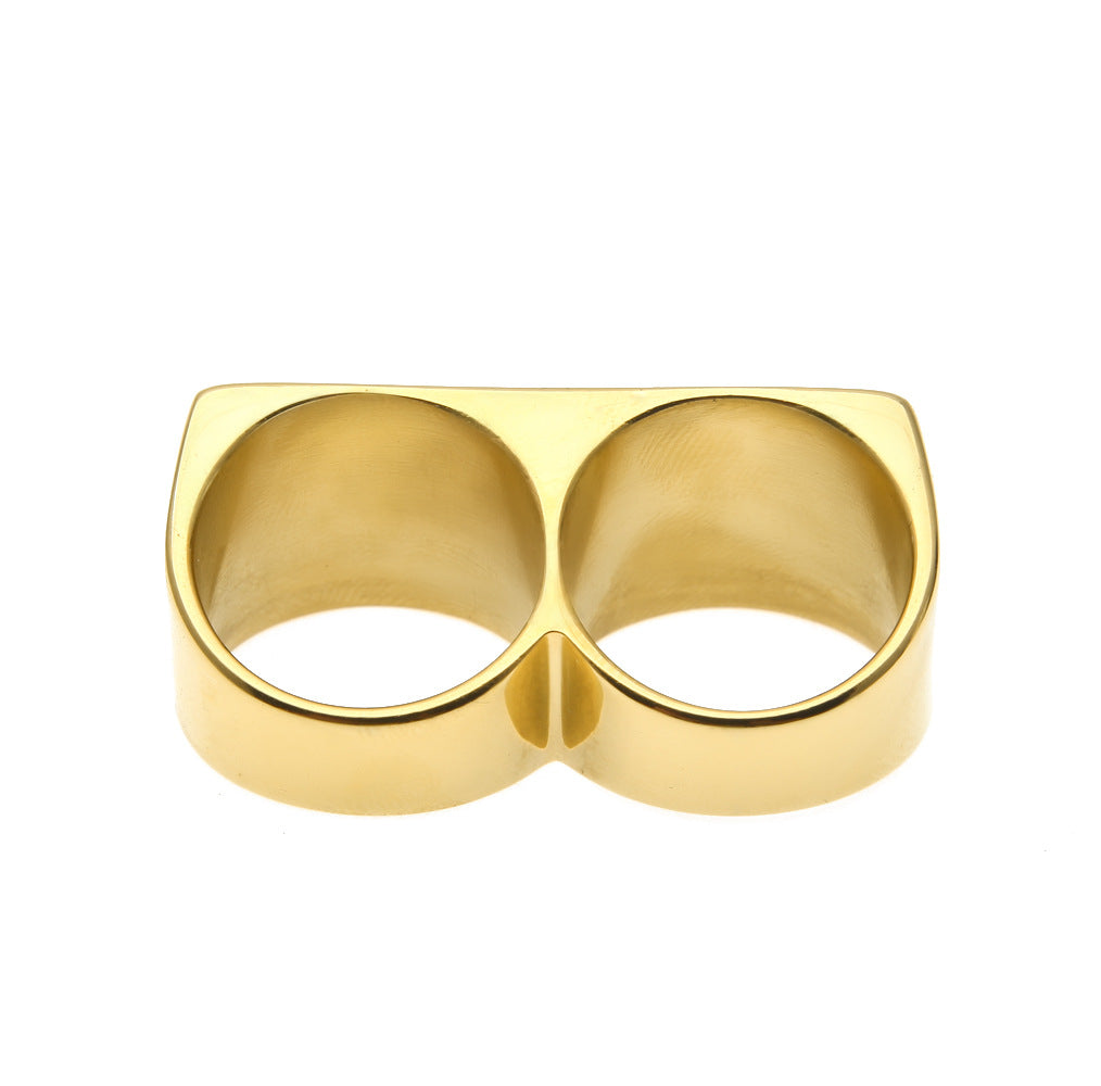 Rings Double Finger Stainless Steel Ring Vintage St. Valentine's Spectrum