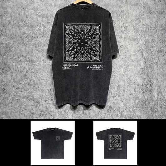 Amiri washed t-shirt simple square short sleeve