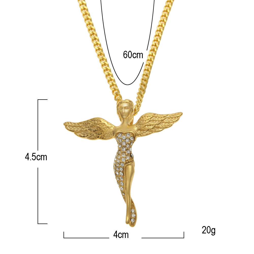 Jewelry Rhinestone 'Angel ' Necklace Angel Pieces Royalty