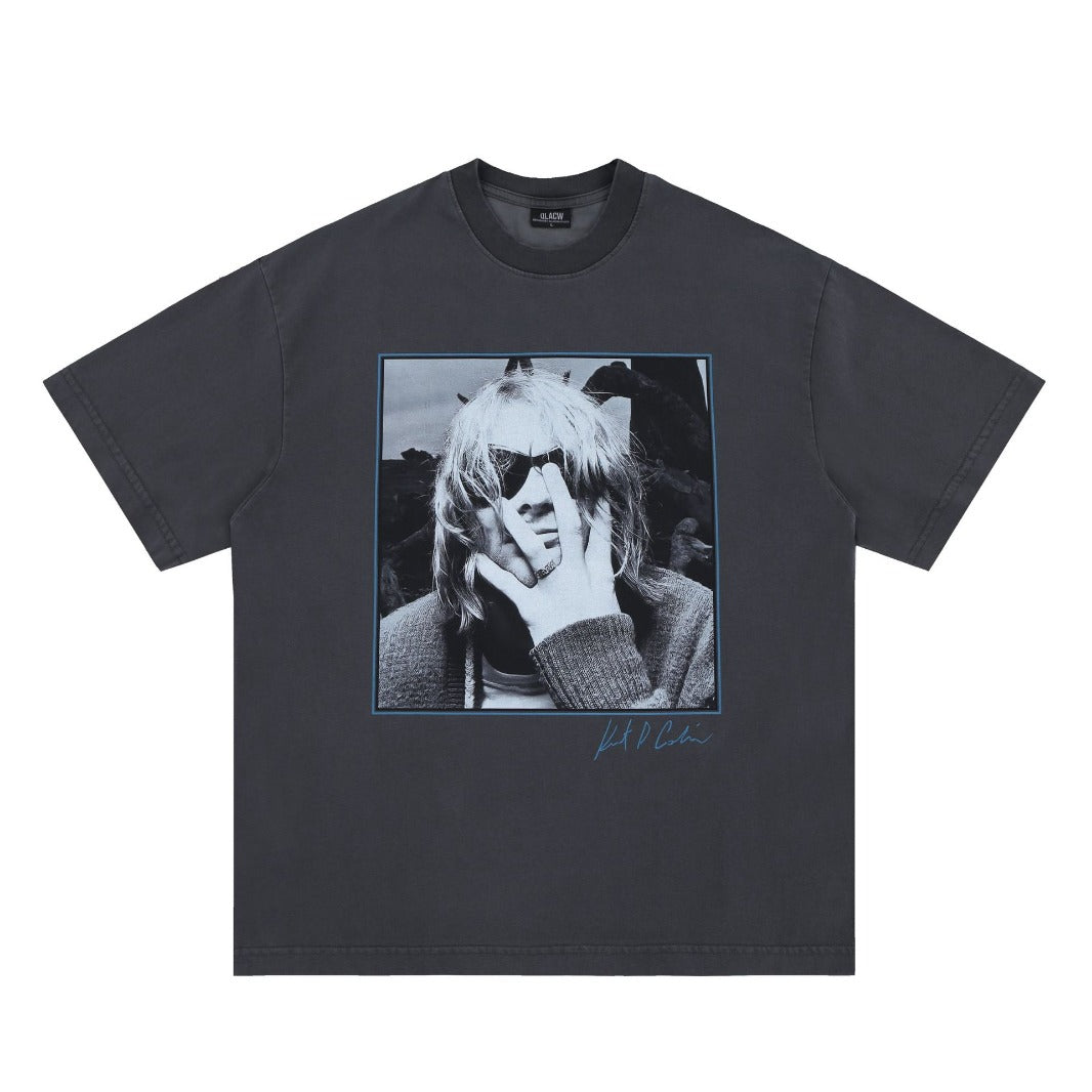 Vintage 90s Hip Hop Clothing Portrait Print Summer Vintage Short Sleeve T-Shirt