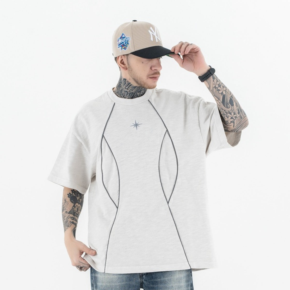 Vic Streetwear Summer Vintage Crew Neck Short Sleeve T-Shirt