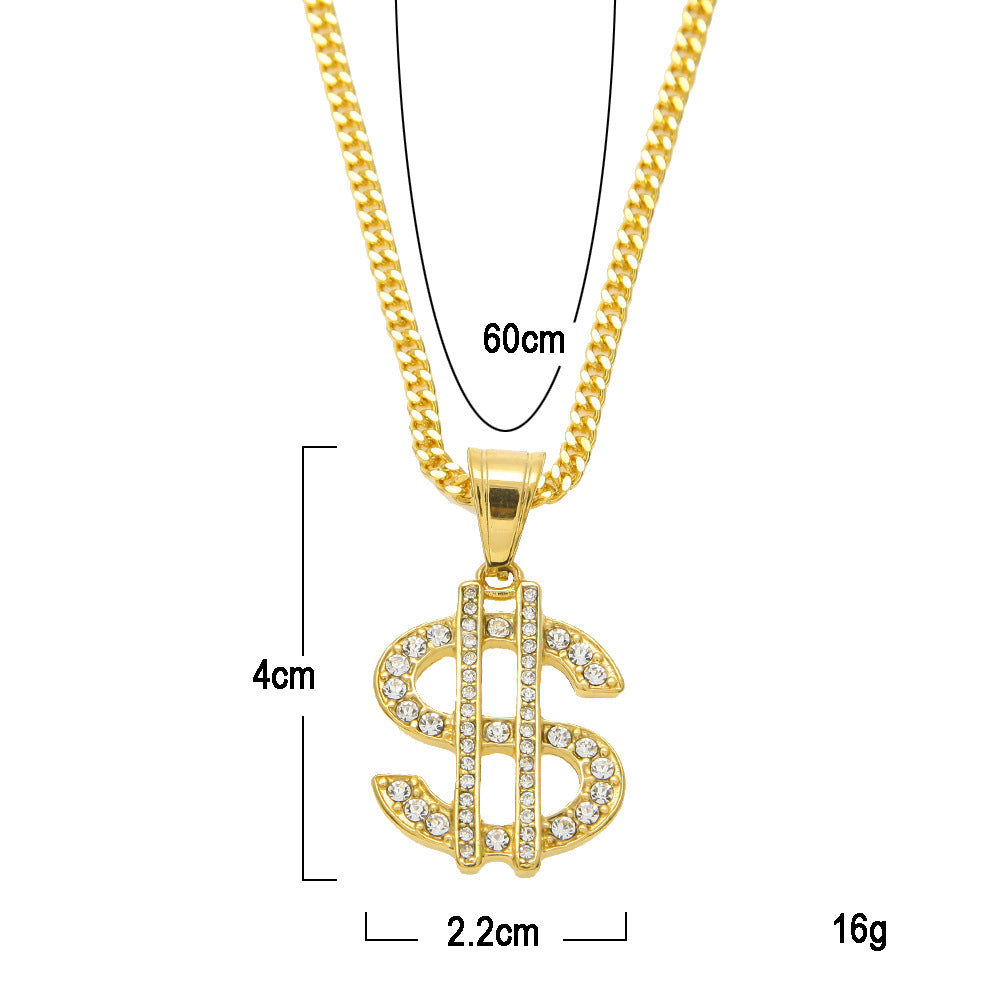 Jewelry Diamond  '$' Shspe Get Rich Necklace