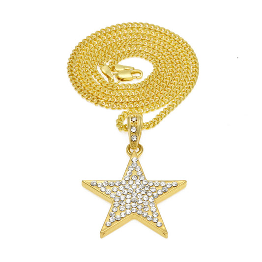 Jewelry Rhinestone Pentagram Pendant Necklace St. Valentine's Royalty
