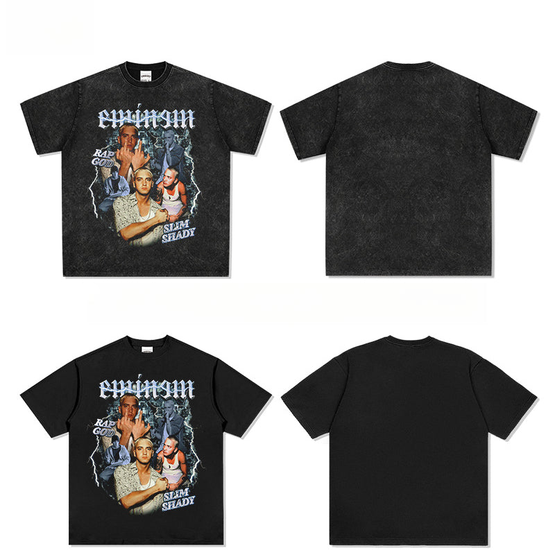 New york hip hop shop BC hip hop Eminem print short sleeve t-shirt