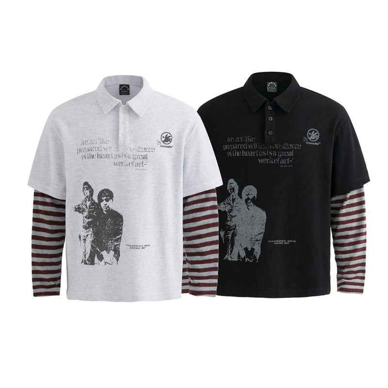 Unisex long-sleeved shirt men's autum lapel sweatshirts