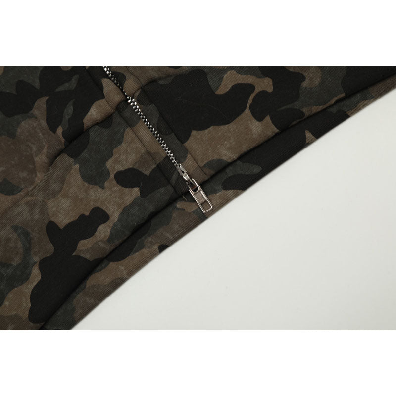 Streetwear Hoodie Vintage Hooded Camouflage Sweater Loose Casual Jacket