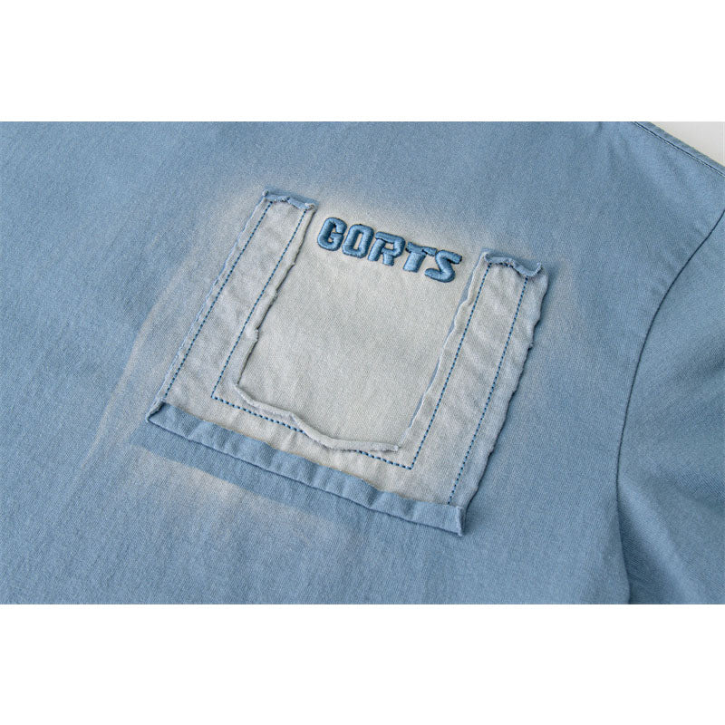 US drip outfits summer retro gradual change casual loose short sleeve T-Shirts