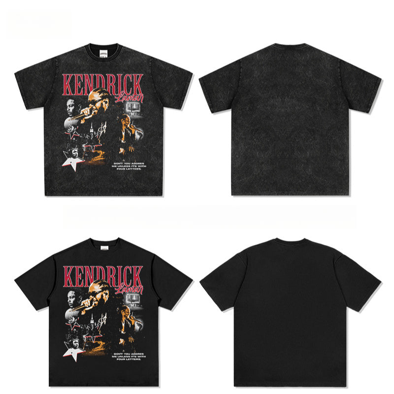 Outfit streetwear vintage hip hop kung fu kenny print short sleeve t-shirt