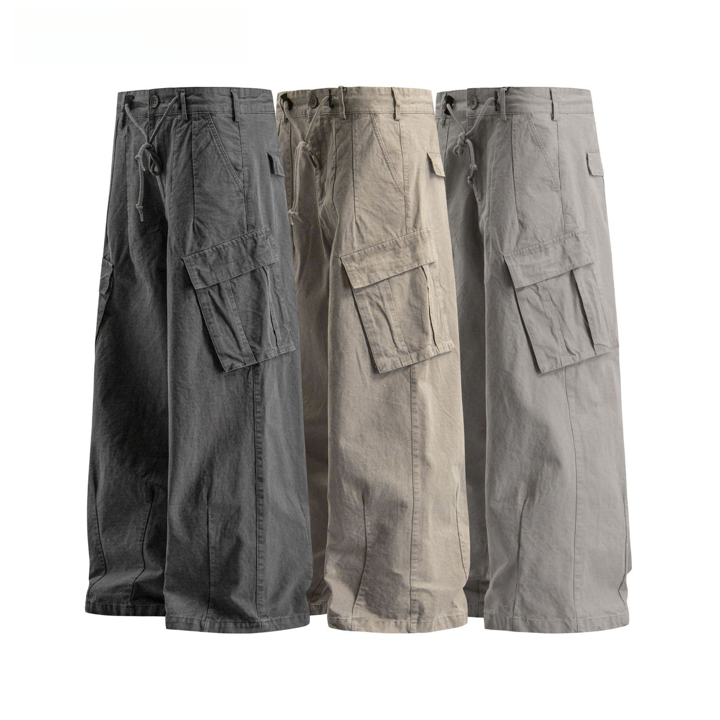 Hip Hop Pants For Boys Vintage Washed Old Overalls Loose Straight Casual Pants