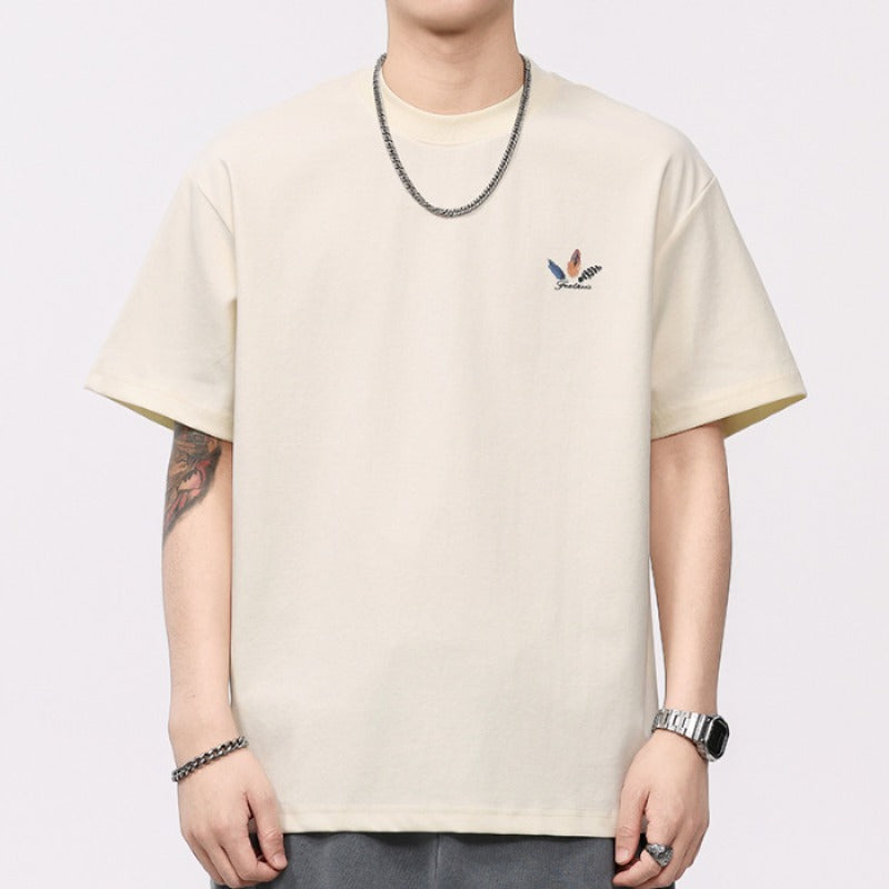 Men T-shirts Vintage Short Sleeve Men's Summer Print Bottom Shirt