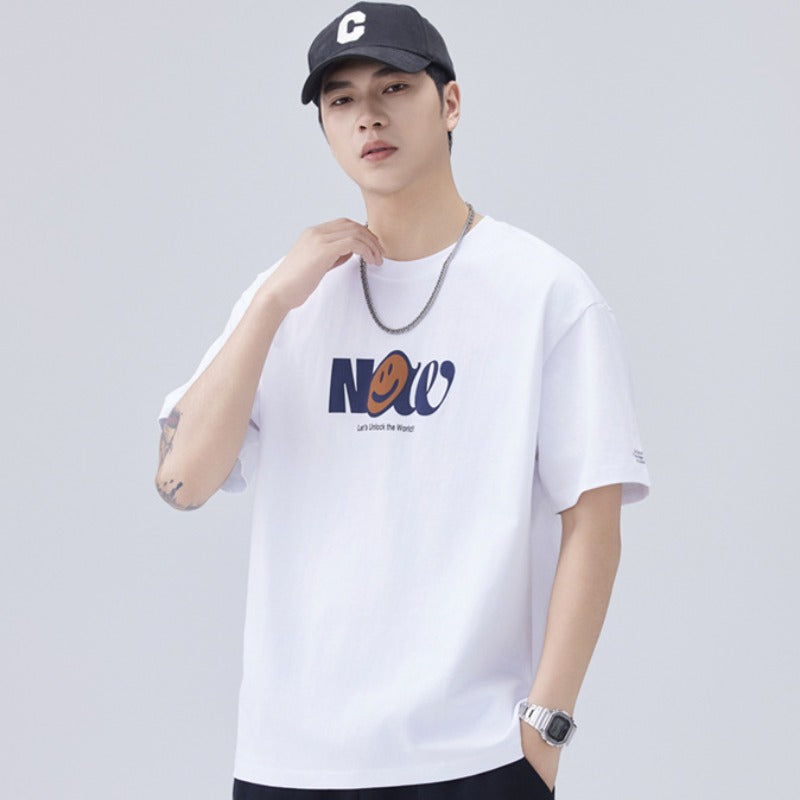 Mens T-shirts Summer Print Short Sleeves Loose