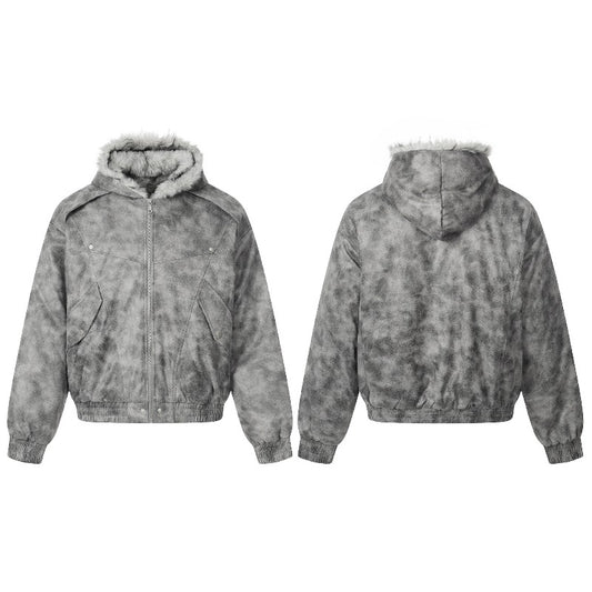 Unisex Down Jacket Men's Winter Fleece Collar
