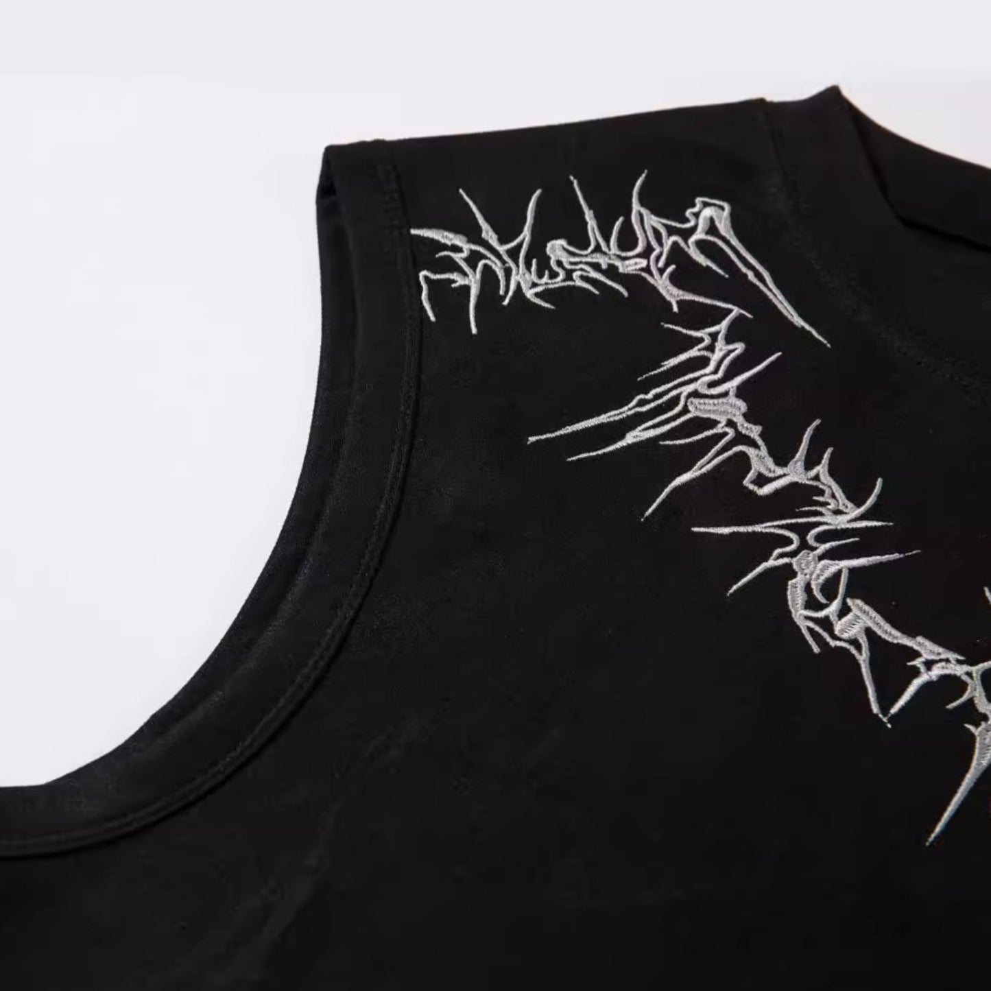 1990 Fashion Summer Vest Embroidered Loose Sleeveless T-Shirt