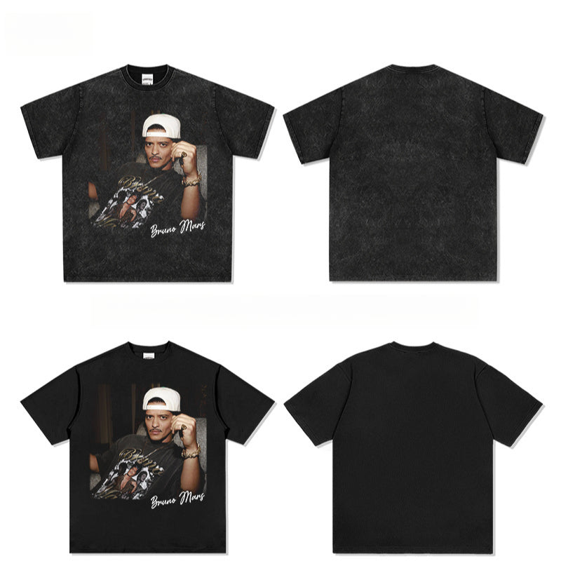 New york hip hop shop bruno mars print t-shirt