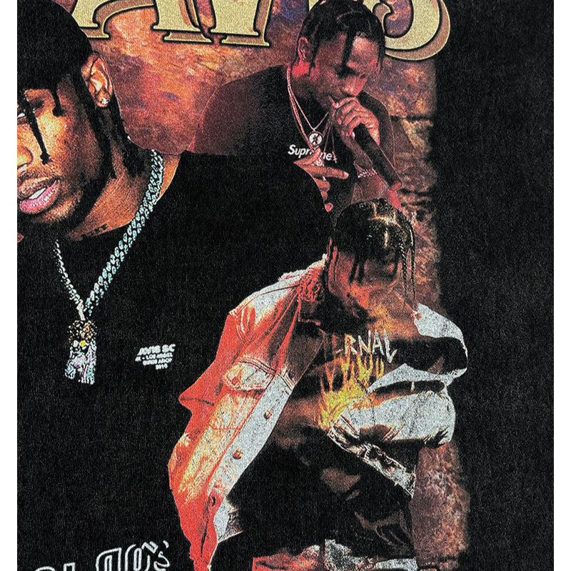 Cool t rapper vintage hip hop Travis print long sleeve short sleeve t-shirt Vintage