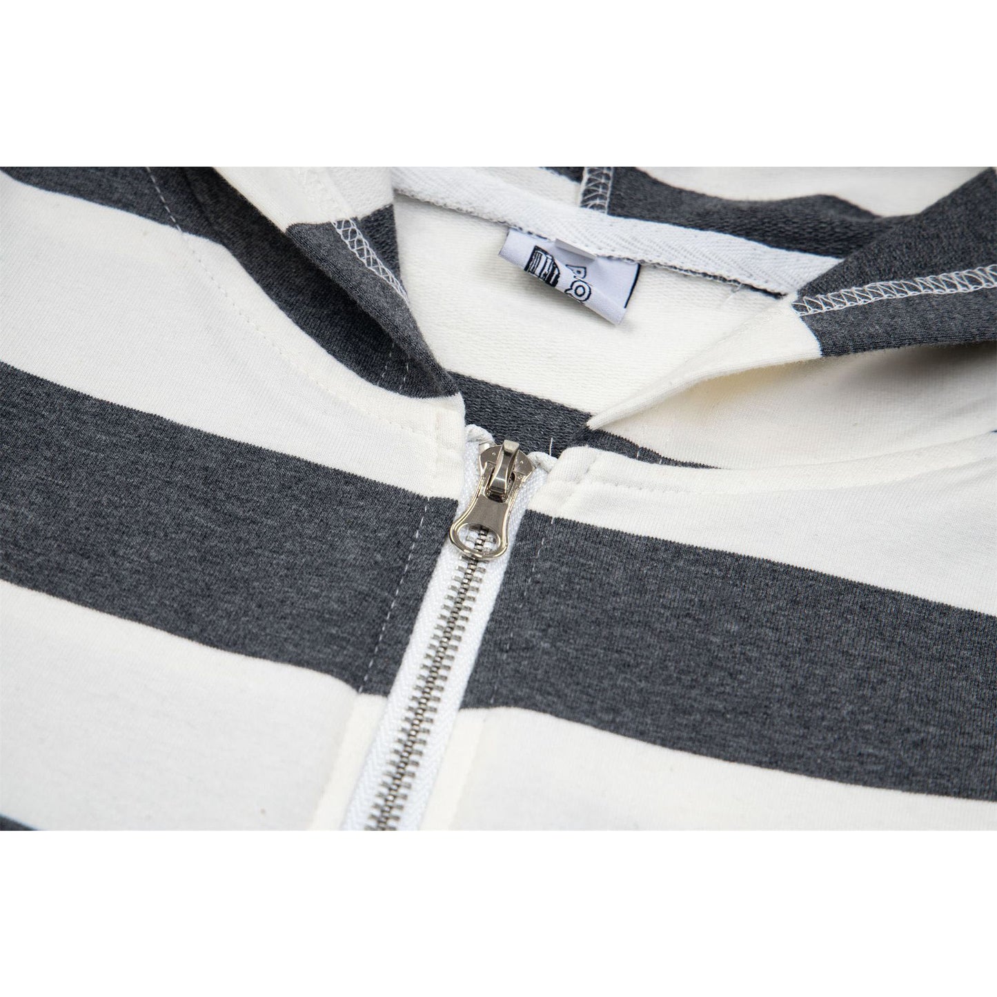 New York Hip Hop Style Striped Short Cardigan Jacket Hooded Sweater Top