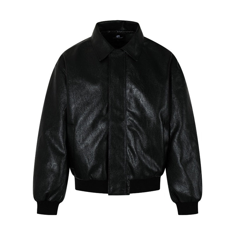 Unisex Down Jacket Vintage Leather Jacket Padded Men