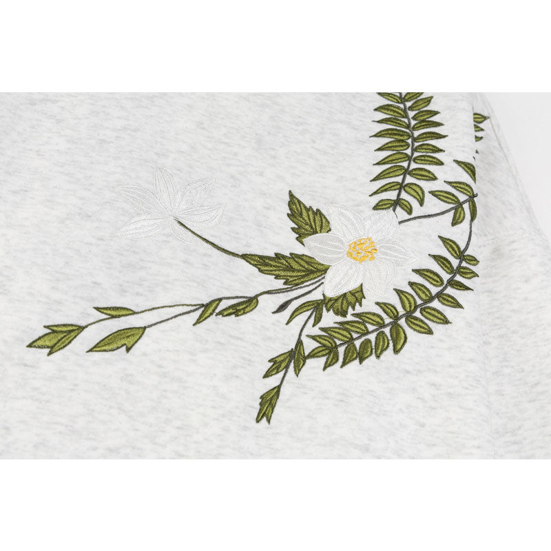 Streetwear Hoodie Floral Ring Embroidered Hooded Sweater