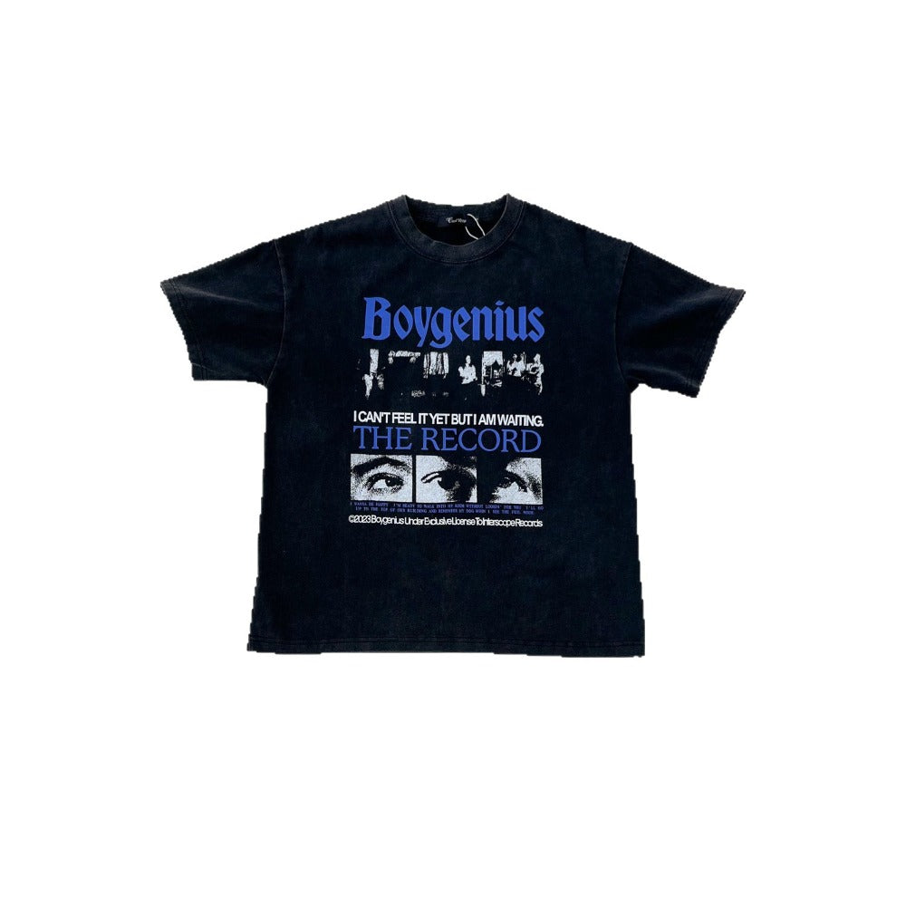 Streetwear Eua t-shirt do old portrait slogan print black short-sleeved t-shirt