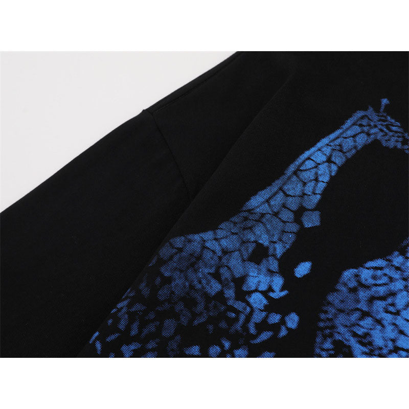 US drip outfits summer vintage giraffe print casual loose short sleeve T-Shirts