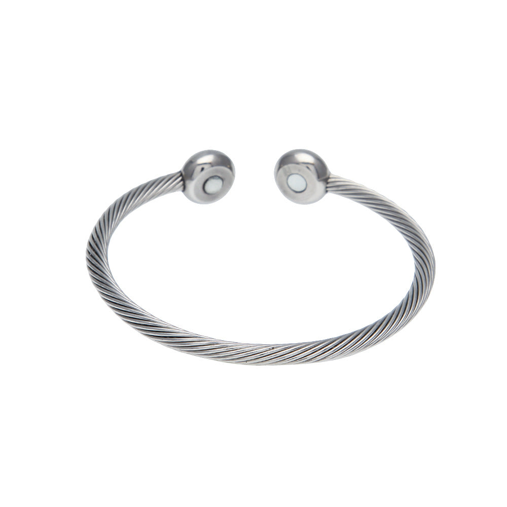 Bracelet Hip Hop Open Magnetic Bracelet Stainless Steel Health Germanium Bracelet Spectrum Royalty