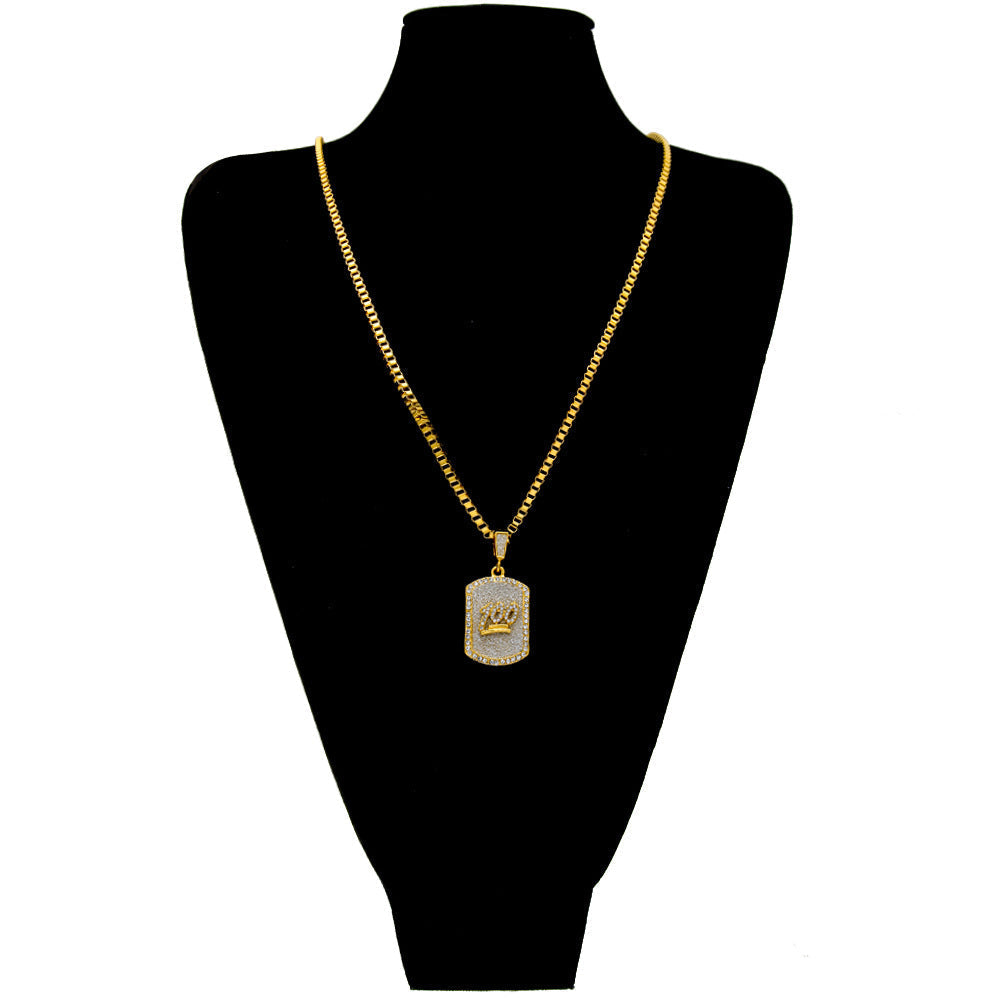 Jewelry Hip Hop Diamond Army Pendant rapper Dog Tags