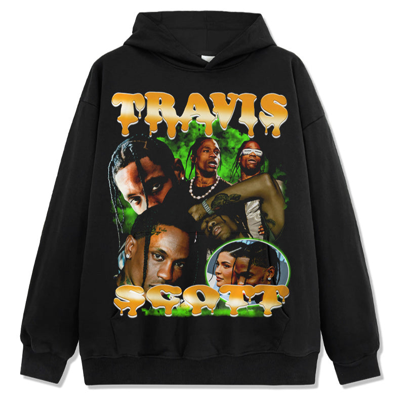 Marcas streetwear usa vintage Travis Scott print, crew neck sweater