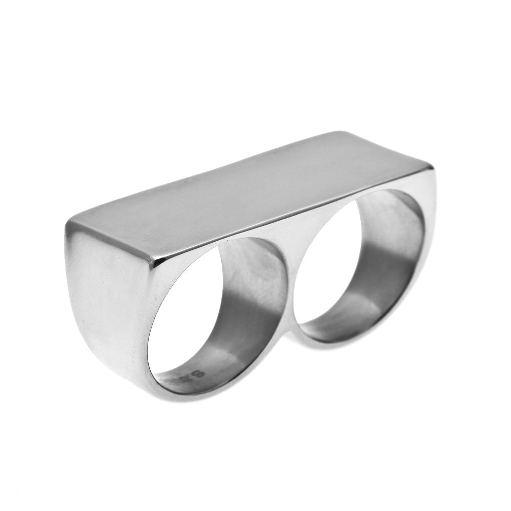 Rings Double Finger Stainless Steel Ring Vintage St. Valentine's Spectrum