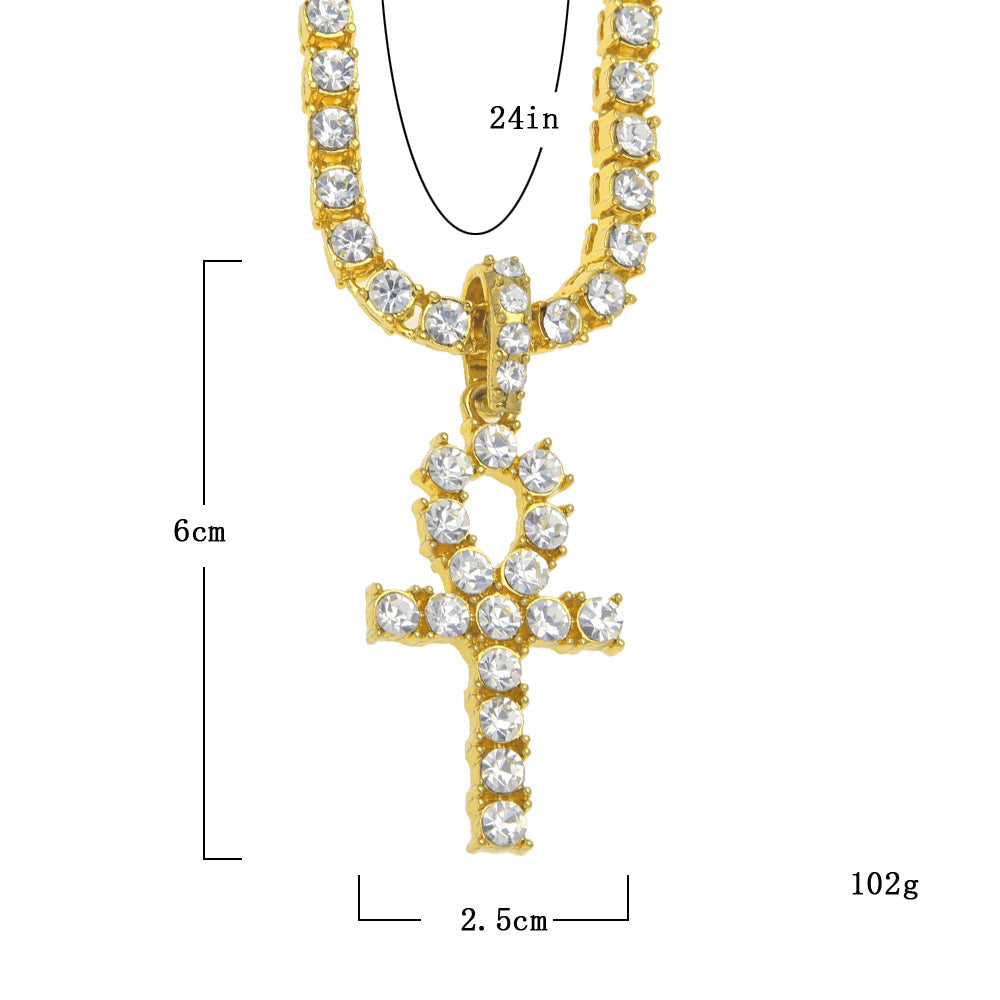 Jewelry Diamond Ancient Egyptian Anhe Key Pendant Crosses Egypt Pieces Ankh