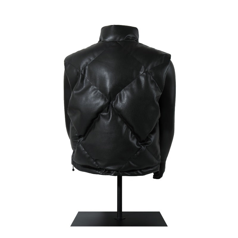 Unisex Down Jacket Vintage Cotton Jacket Leather Jacket Vest