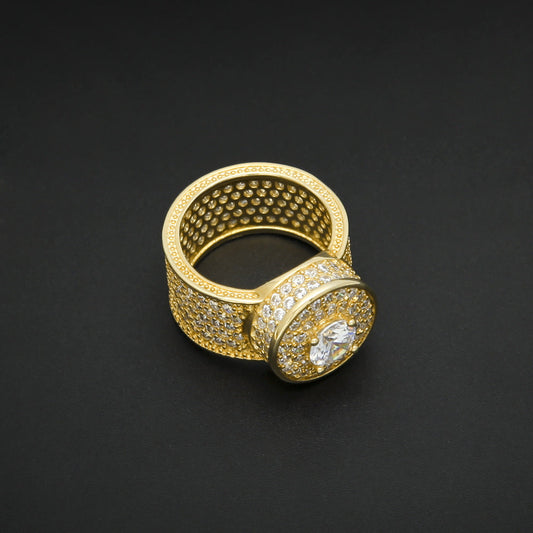 Rings Hip Hop Men's Cube Round Zircon St. Valentine's