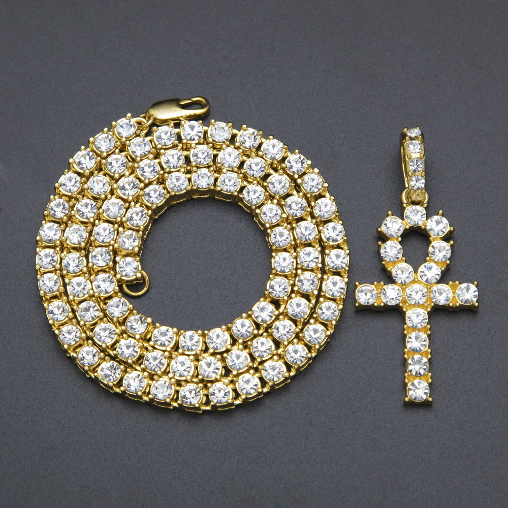 Jewelry Diamond Ancient Egyptian Anhe Key Pendant Crosses Egypt Pieces Ankh