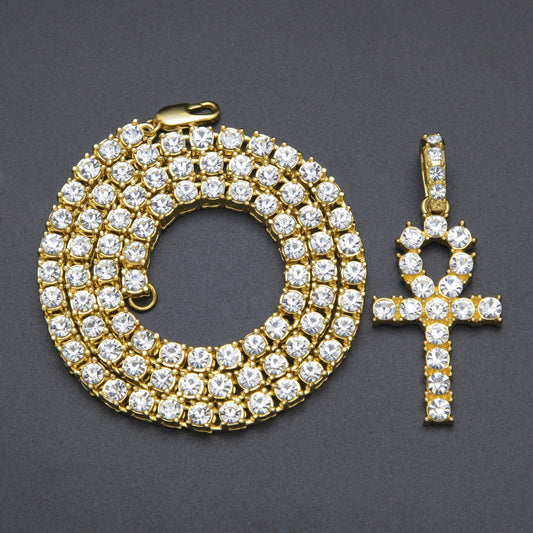 Jewelry Diamond Ancient Egyptian Anhe Key Pendant Crosses Egypt Pieces Ankh
