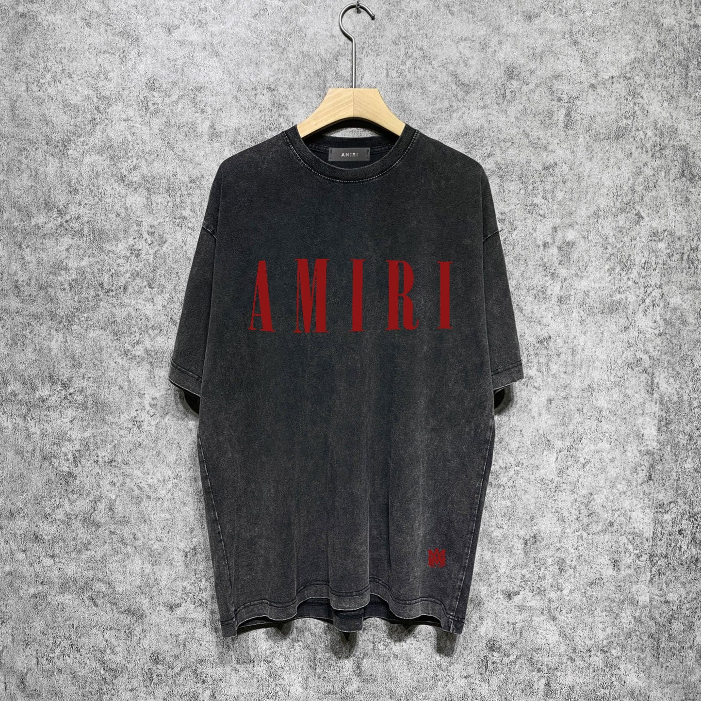 Amiri washed t-shirt letter small spider printing short sleeves