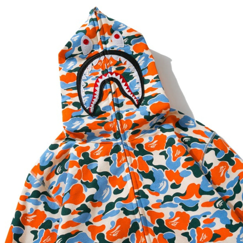 Ape Hoodie Indonesia City Limited Camo Shark Hooded Cardigan Sweater Jacket