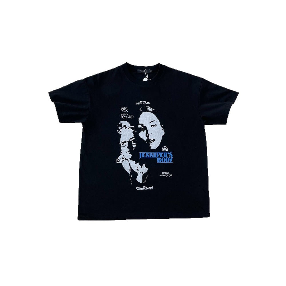 Streetwear Eua t shirt vintage portrait slogan printed Solona fabric cool round neck short sleeve t-shirt