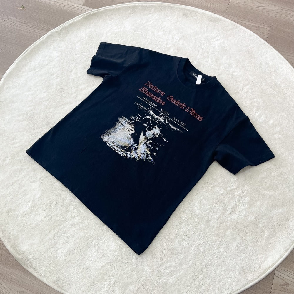 Streetwear Eua t-shirt Princess Charming Crew Neck Wash T-shirt
