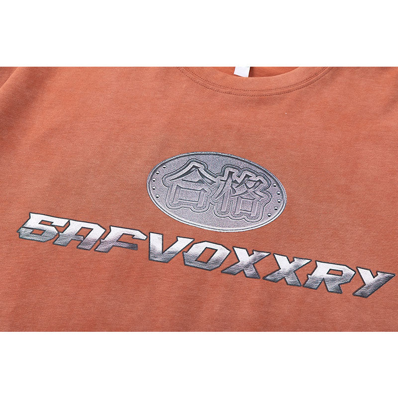 Vintage Tišö Rt Vintage Alphabet Print Short Sleeve T-Shirt Summer Loose Oversize Top