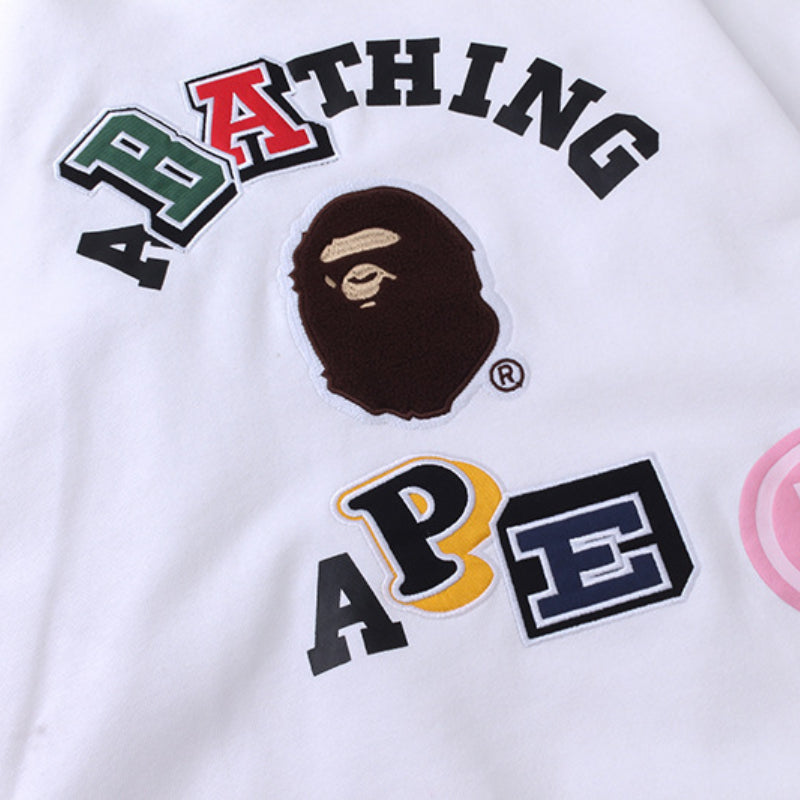 Ape Hoodie Shark Head Sweater Colored Letter Print Fall/Winter Hooded Jacket