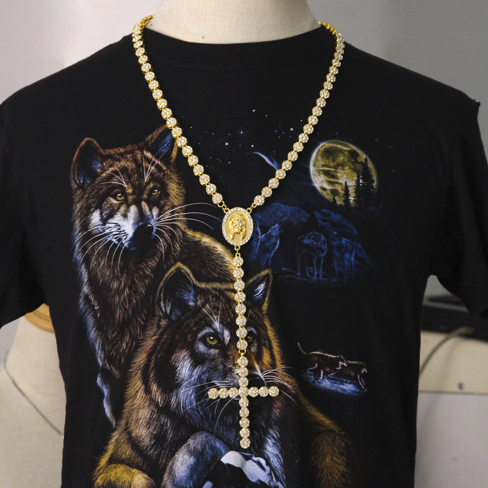 Jewelry Trend Hip Hop Cross Necklace Niche Design Jesus Pieces Crosses Royalt
