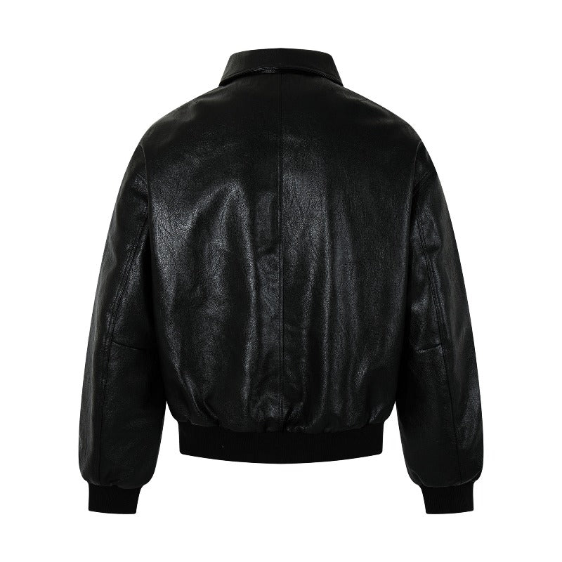 Unisex Down Jacket Vintage Leather Jacket Padded Men